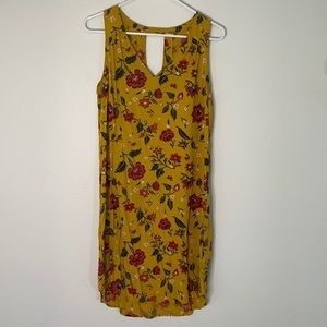 Old Navy Mustard & Red Midi Dress